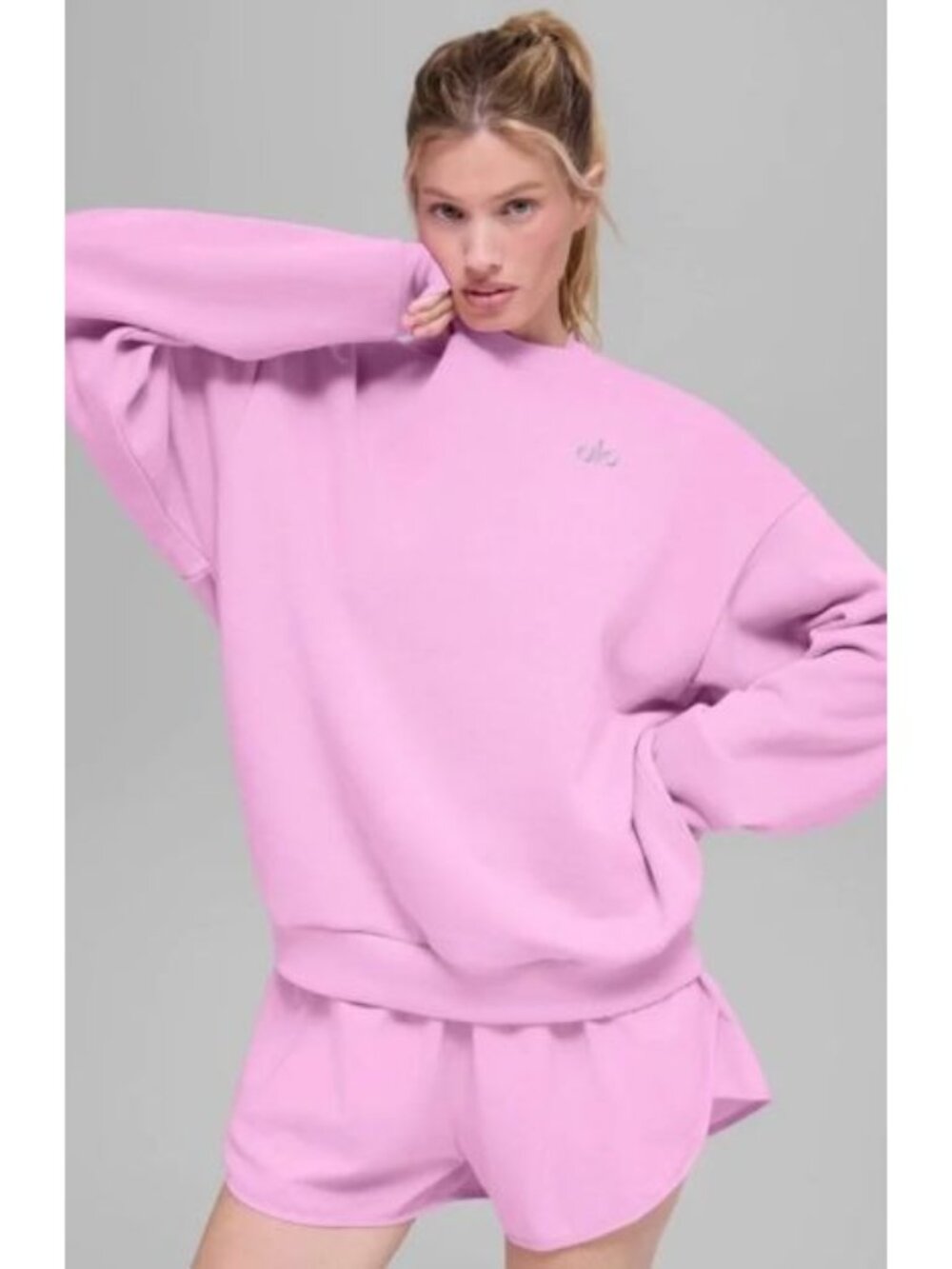 NWT Accolade Crewneck Candy Heart Pink Size M RARE